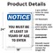 Signmission You Must Be 18 Years Of Age To Enter OSHA Notice Sign, Plastic, 18in W x 24in L, 2PK OS-2PACK-NS-P-1824-V-16916 - alternate 2